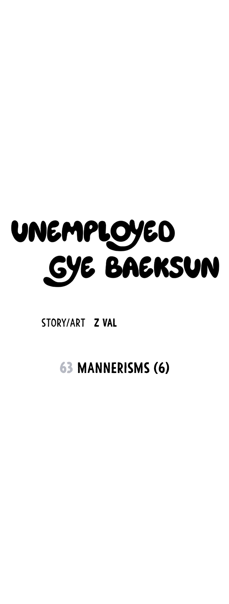 Read Unemployed Gye Baek soon Manga Online